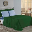 Ver imagem 1 de Jogo de Cama Casal Viúva Nobre 4 Peças Malha 100% Algodão - Verde-bandeira / Azul-bebê