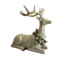 Ver imagem 1 de Rena Decorativa Deitada - Resina - Cinza Ouro