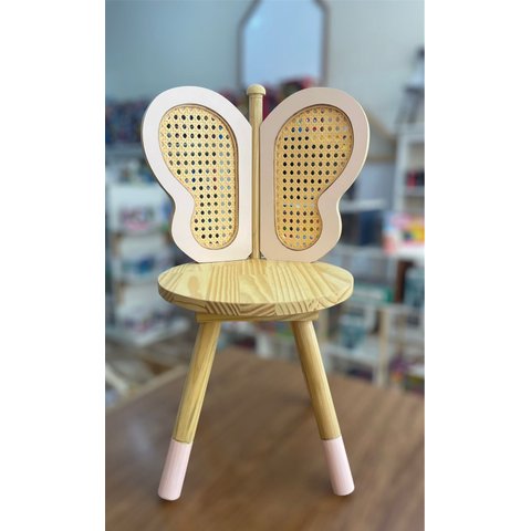 Cadeira de Borboleta com Palha Indiana Mod. 3 Rosa