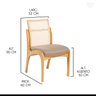 Kit 8 Cadeiras de Madeira Estofada para Mesa de Jantar Lisboa Linho Marrom com Encosto Rattan L87 Rm - 4