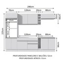 Ver imagem 3 de Armário de Cozinha Completa 290cm Branco Vicenza Madesa 12