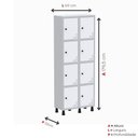 Ver imagem 2 de Roupeiro Aço Linha Light 8 Portas - GR302-8 Cinza-Branco