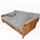 Ver imagem 4 de Sofá Cama Paris Ii Ripado Acquablock Madeira Maciça Natural - Cinza Linho