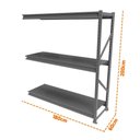Ver imagem 3 de Mini Porta Pallet Slim Continuação 1,80x0,60x2m Estante para Armazenagem com Plano