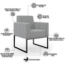 Ver imagem 4 de Kit 02 Poltronas Decorativas Sala Base fixa Metal Helô L02 Pied Poule - Lyam Decor