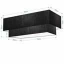 Ver imagem 2 de Plafon Duplo Retangular Vivare Md-3071 Cúpula em Tecido 80x40cm X 70x30cm - Bivolt Preto 127/220v