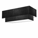 Ver imagem 1 de Plafon Duplo Retangular Vivare Md-3071 Cúpula em Tecido 80x40cm X 70x30cm - Bivolt Preto 127/220v