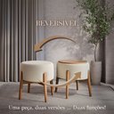 Ver imagem 2 de Puff Dual 2 em 1 Vira Mesa Lateral Banco Apoio Sala Estar Sala Tv Varanda Decoração - Palha Linho