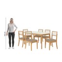 Ver imagem 3 de Conjunto Sala de Jantar Nara Kappesberg em Madeira Maciça com 6 Cadeiras Linho Fendi