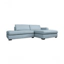 Ver imagem 1 de Sofá de Couro com Chaise N.y. 3 Lugares Light Blue 2,74 M - Mempra