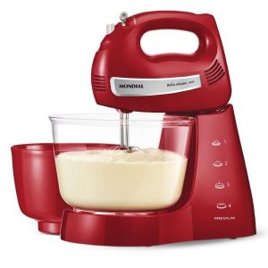 Batedeira Mondial Bella Massa Inox Red B-29, 4 Velocidades, Vermelha - 110V