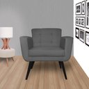 Ver imagem 4 de Kit 2 Poltronas Decorativa Geovana Suede Cinza Pés Madeira Ms Decor