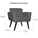Ver imagem 3 de Kit 2 Poltronas Decorativa Geovana Suede Cinza Pés Madeira Ms Decor