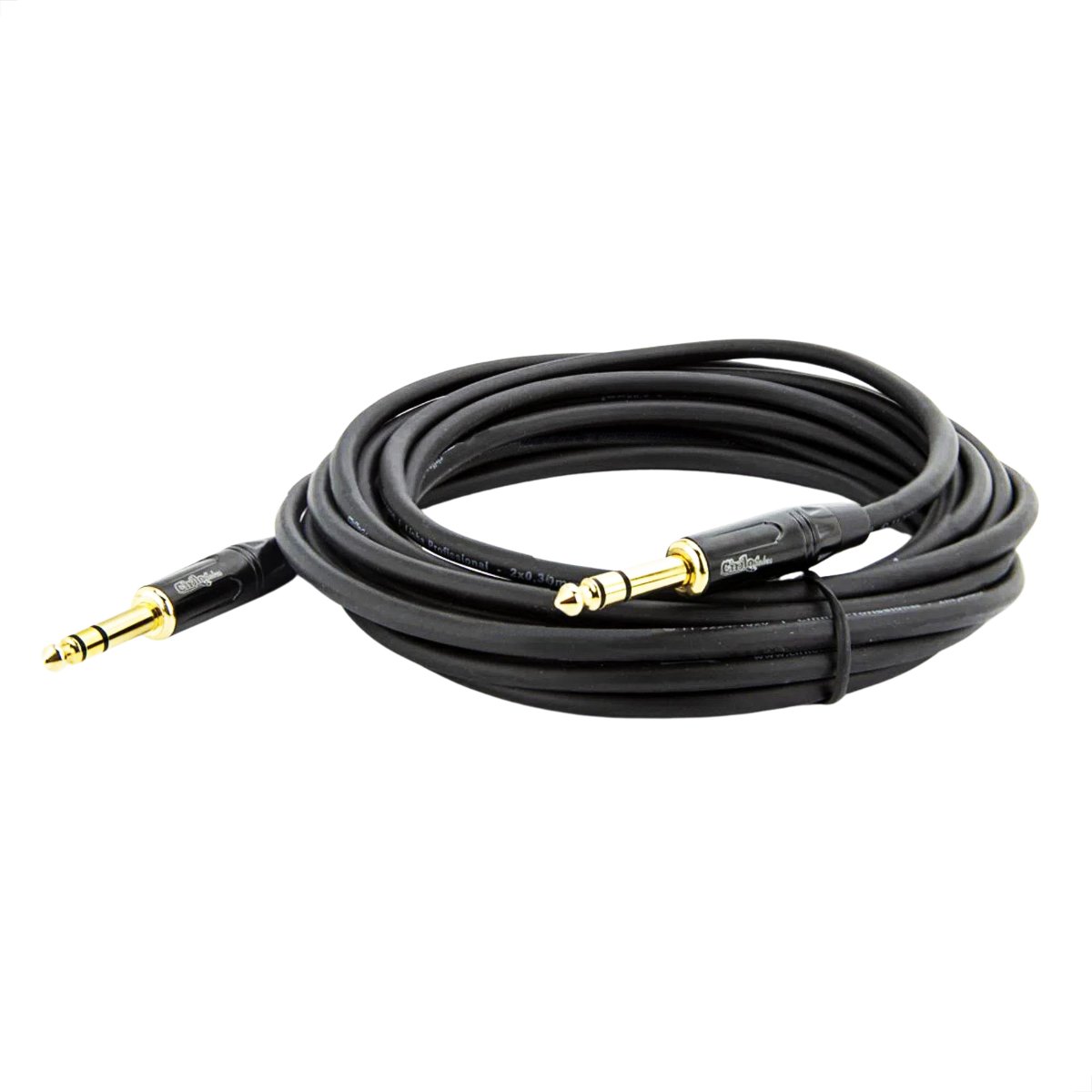 Cabo P10 para P10 Estereo Profissional - Preto 15 Metros