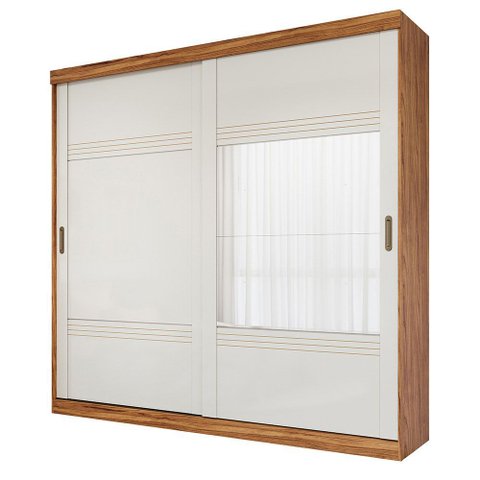 Guarda Roupa Gramado 2 Portas Correr com Espelhos Mdf