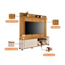 Ver imagem 4 de Painel TV 70" Home Theater Avelyn com Rodizio Cromados e Porta Deslizante H01- D'Rossi