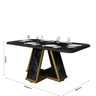 Mesa para Sala de Jantar Retangular Moderna Estampa Marmorizada:preto - 3