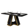 Mesa para Sala de Jantar Retangular Moderna Estampa Marmorizada:preto - 2