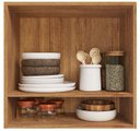 Ver imagem 3 de Armário Aéreo 2 Portas Islândia com Nicho MDF 60cm Cozinha e Lavanderia:Cedro Areia