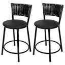 Ver imagem 1 de Banquetas Baixa para Cozinha Hawai Preto 2un Assento Preto