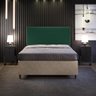 Cabeceira Casal Vicenza 140 cm Bouclê Verde L02 Com 02 Mesas De Cabeceira Work Preto - Lyam Decor - 2