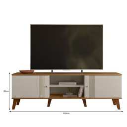 Rack Denver 1,60m para Tv até 65 Polegadas 2 Portas Peternella:off White/narute - 4