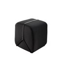 Ver imagem 1 de Puff Decorativo Slim Assento Espuma Linho Rustic Preto Base Aço Lar Flex Móveis