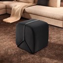 Ver imagem 4 de Puff Decorativo Slim Assento Espuma Linho Rustic Preto Base Aço Lar Flex Móveis