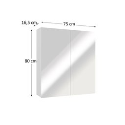 Espelheira de Banheiro Nature Estilare 75cm - Branco - 2