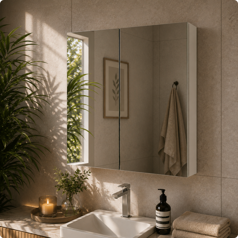 Espelheira de Banheiro Nature Estilare 75cm - Branco