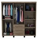 Ver imagem 5 de Roupeiro / Guarda Roupas 6 Portas com Espelhos Nas 2 Portas Centrais + 3 Gavetas Cor Teka Trinobel