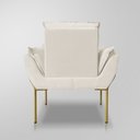 Ver imagem 5 de Poltrona Recepção Escritório de Luxo 12 Cores - Base de Ferro Dourado - Bege