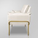 Ver imagem 4 de Poltrona Recepção Escritório de Luxo 12 Cores - Base de Ferro Dourado - Bege