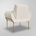 Ver imagem 6 de Poltrona Recepção Escritório de Luxo 12 Cores - Base de Ferro Dourado - Bege