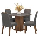 Ver imagem 2 de Conjunto Sala de Jantar Tampo de Vidro 4 Cadeiras Rustic/cinza/silver Capri Madesa