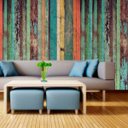 Ver imagem 1 de Papel de Parede Autoadesivo Imitação Madeira Colorida