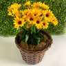 Arranjo De Girassol Flor Artificial + Vaso Fibra Sintética Tamanho:Pequeno - 2