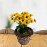 Arranjo De Girassol Flor Artificial + Vaso Fibra Sintética Tamanho:Pequeno - 7