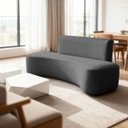 Ver imagem 1 de Sofá Feijão Orgânico Curvo 3 Lugar Suede Sala Contemporânea:cinza Escuro