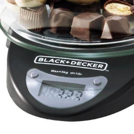 Balança de Cozinha Black & Decker Bc250, Preto, Capacidade para 3kg, Visor Digital, 3V - 2