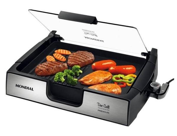Menor preço em Grill Mondial Premium G-10, Preto e Inox, Coletor de gordura, Antiaderente, 110V