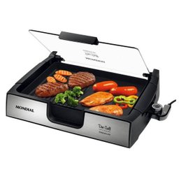 Grill Mondial Premium G-10, Preto e Inox, Coletor de gordura, Antiaderente, 110V - 1