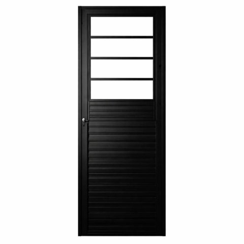 Porta de Giro Alumínio Preto 4V Fixo Maxx - 210x60 - Esquerda
