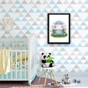 Ver imagem 2 de Quadro Infantil Estilo Aquarela Hipopótamo 33x24cm - com vidro:Madeira preta