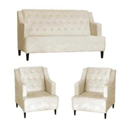 Kit Namoradeira e 2 Poltronas Paris Pé Palito Suede - 1 Kit Namoradeira e 2 Poltronas Paris Pé Palito Suede - 1