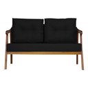 Ver imagem 1 de Namoradeira Vitoria Base Reforçada Luxo Veludo Preto