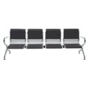 Ver imagem 1 de Cadeira Longarina Aeroporto 4 Lugares com Estofado:preta