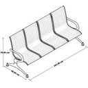 Ver imagem 5 de Cadeira Longarina Aeroporto 4 Lugares com Estofado:preta