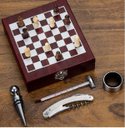 Ver imagem 2 de Kit de Acessorios para Vinho + Mini Jogo de Xadrez Luxo