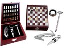 Ver imagem 3 de Kit de Acessorios para Vinho + Mini Jogo de Xadrez Luxo